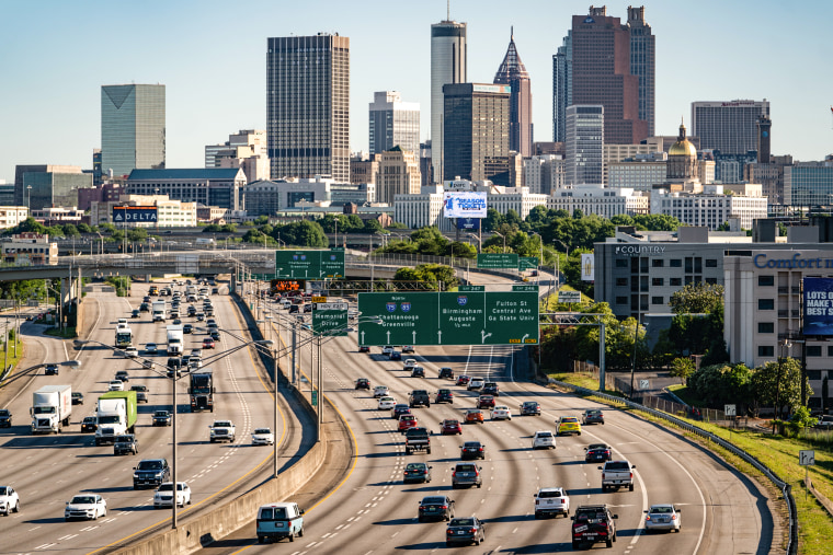 Traffic on Interstate 85 in Atlanta on May 13, 2021.