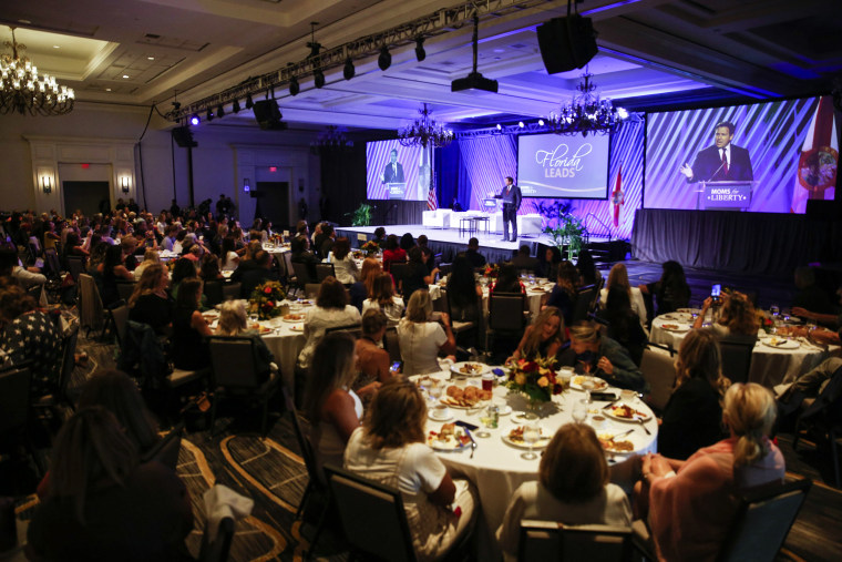 Florida Gov. Ron DeSantis speaks during the inaugural Moms For Liberty Summit on July 15, 2022, in Tampa.