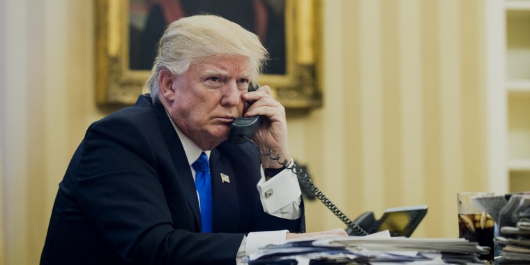Image: Donald Trump on the phone.