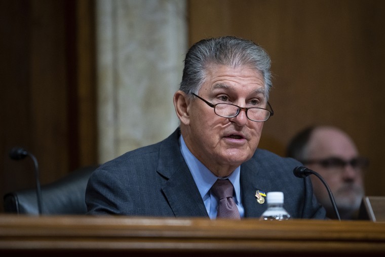 Sen. Joe Manchin, D-W.V., Committee Chair, gives remarks during a Senate Energy and Natural Resources Committee hearing, at the U.S. Capitol, on July 19, 2022.