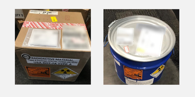 Images of radioactive materials purchased by undercover government investigators.