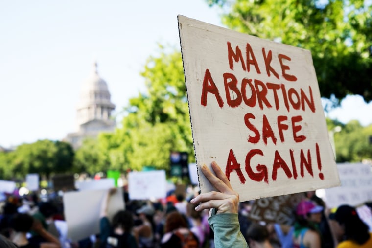 Abortion rights demonstrators protest near the state capitol in Austin, Texas