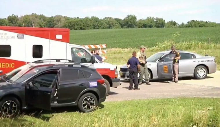 Authorities at the scene of shooting at Maquoketa Caves State Park Campground