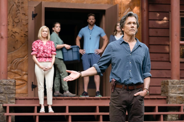 From left, Carrie Preston, Anna Chlumsky, Boone Platt, and Kevin Bacon in 'They/Them'.