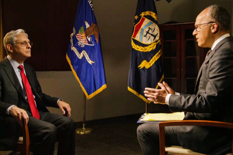 Attorney General Merrick Garland speaks to Lester Holt on "NBC Nightly News."