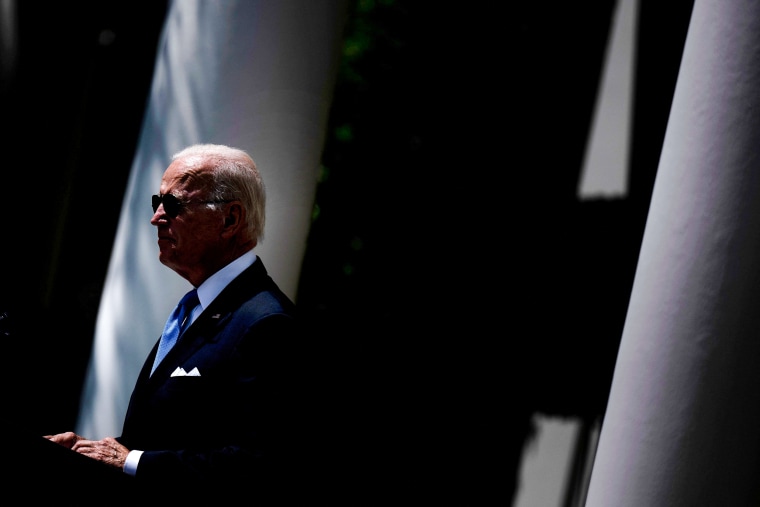President Joe Biden speaks in the Rose Garden of the White House on July 27, 2022.