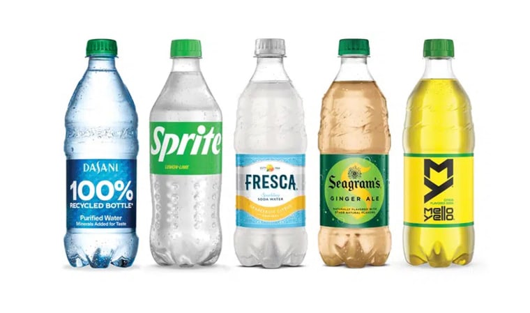 Dasani and Sprite clear bottle design