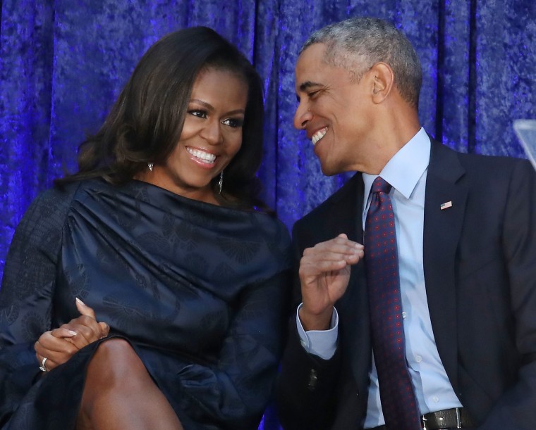 Former President Barack Obama and first lady Michelle Obama in 2018.