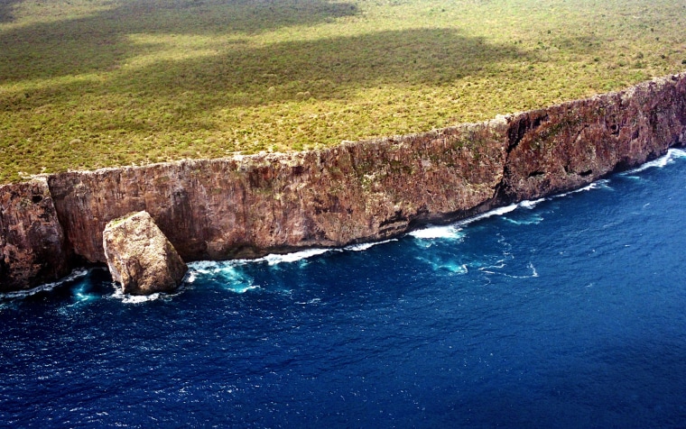 Limestone cliffs on the uninhabited Mona Island, Puerto Rico.