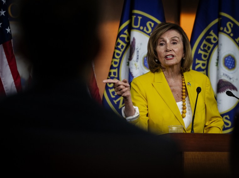Image: House Speaker Nancy Pelosi at her weekly press conference at the Capitol on July 21, 2022.