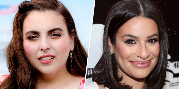 Former "Glee" star Lea Michele, right, will replace Beanie Feldstein, left, as Fanny Brice in "Funny Girl."