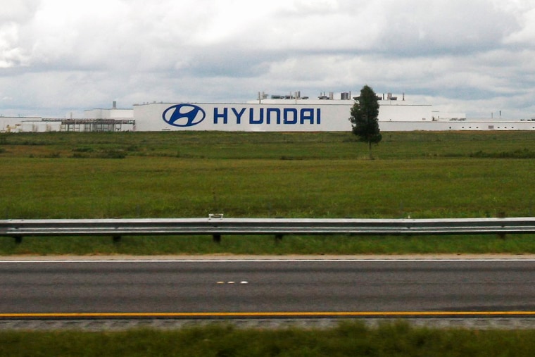 Una planta de Hyundai en Greyhound, a las afueras de Montgomery, en el estado de Alabama, el 13 de agosto de 2008.