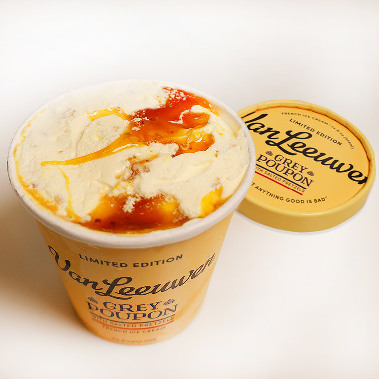 "Must" we go there? Van Leeuwen's limited-edition Grey Poupon with Salted Pretzels ice cream.
