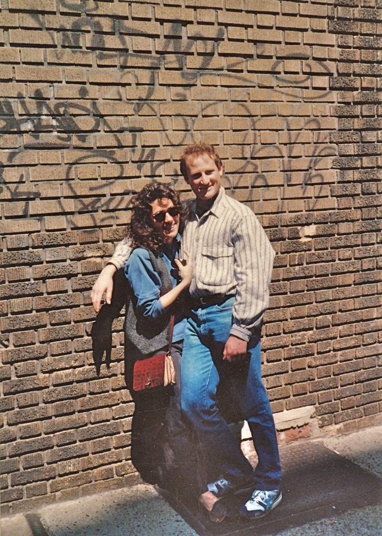 The author and her then boyfriend around 1988, when she found out she was pregnant.