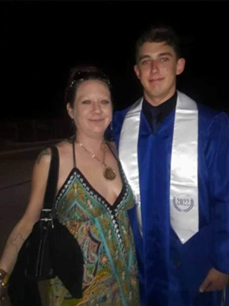 Chelsea Lantrip with her son, who is set to attend college at Texas A&M in the fall.