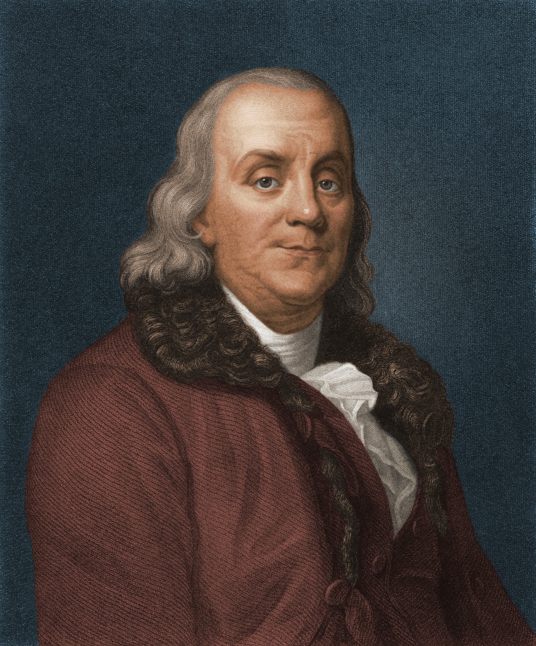 Engraved Portrait Of Benjamin Franklin
