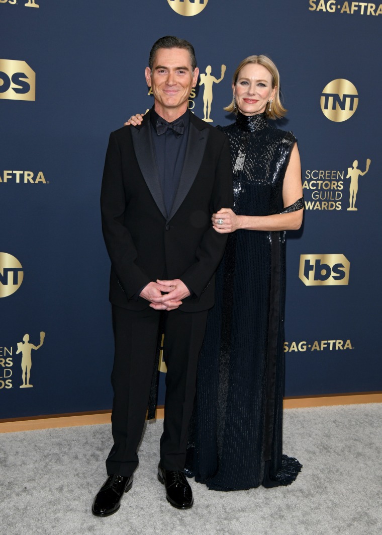 The actors made their red carpet debut as a couple at the 2022 Screen Actors Guild Awards at Barker Hangar on Feb. 27 in Santa Monica, California.