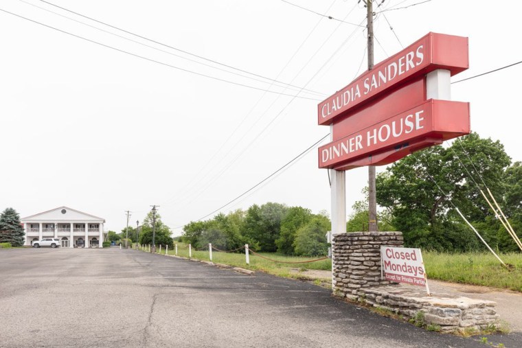 The Claudia Sanders Dinner House with sign. 