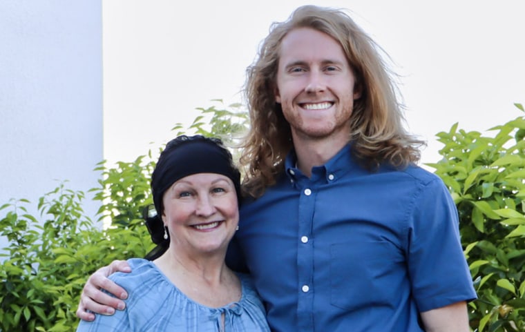 Melanie Shaha of Arizona lost her hair because of a brain tumor. Her son Matt grew out his hair and turned it into a wig for his mom. 