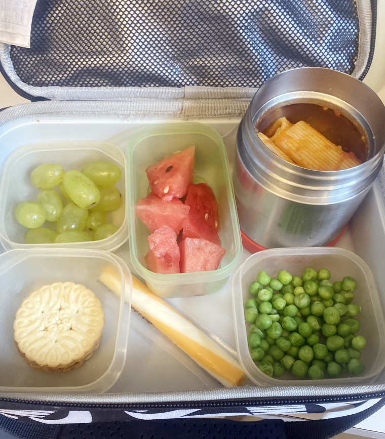 A healthy lunch that Kate Frank packed for one of her sons.