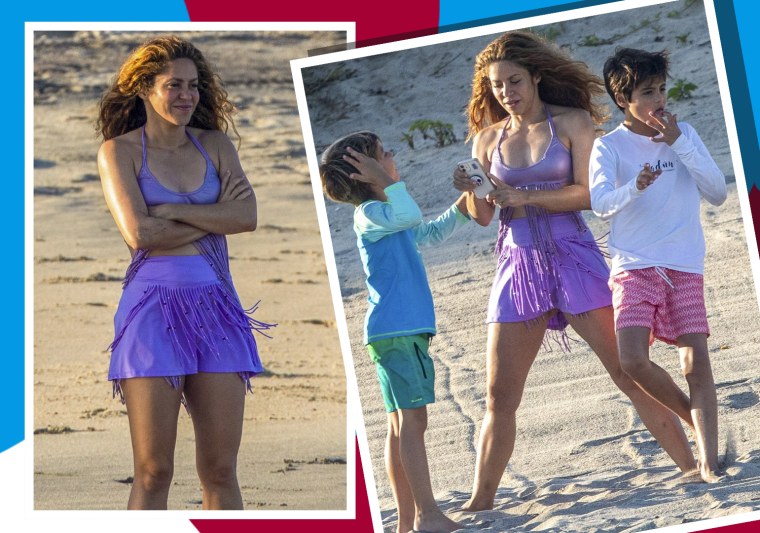 Así captaron a Sharika en las playas de México junto a sus hijos
