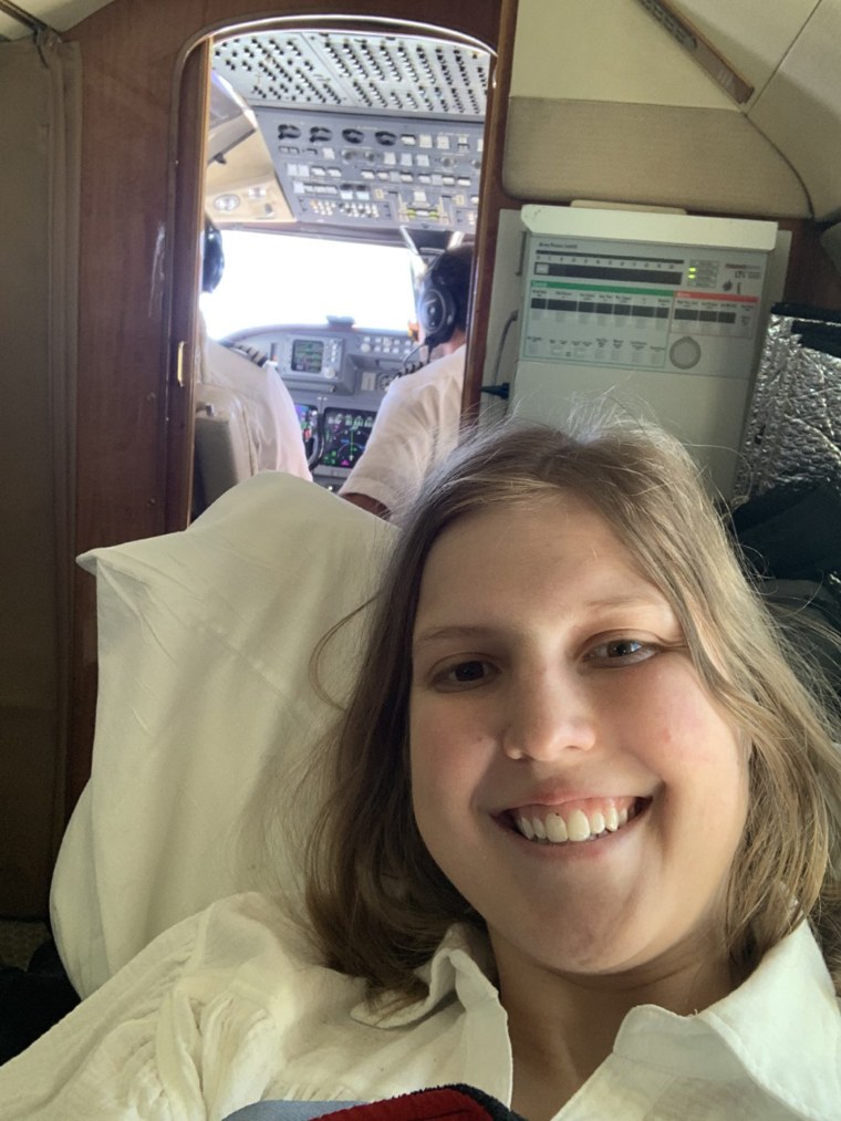 "The whole time I was in that air ambulance I was like, 'God don't let anything happen up here,' but they were all amazing," Thornton said of the flight and medical crew.