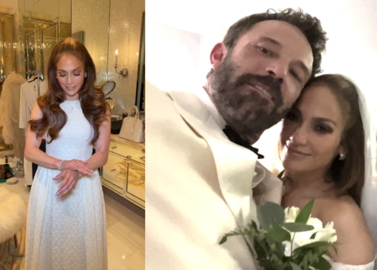 Jennifer Lopez wedding dress See what the new Mrs. Affleck wore