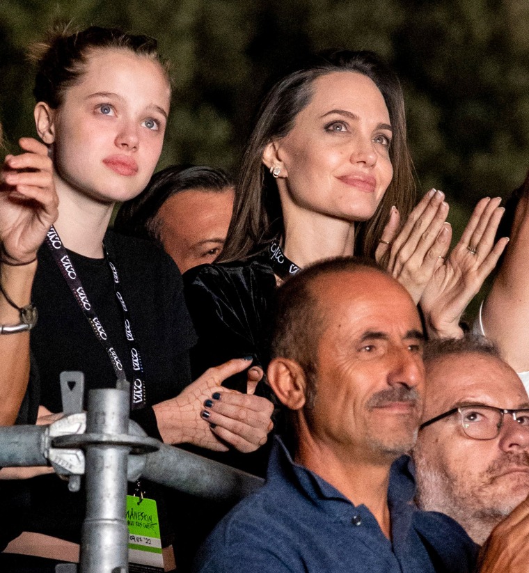 Angelina Jolie and Daughter Shiloh Rock Out at Concert in Rome