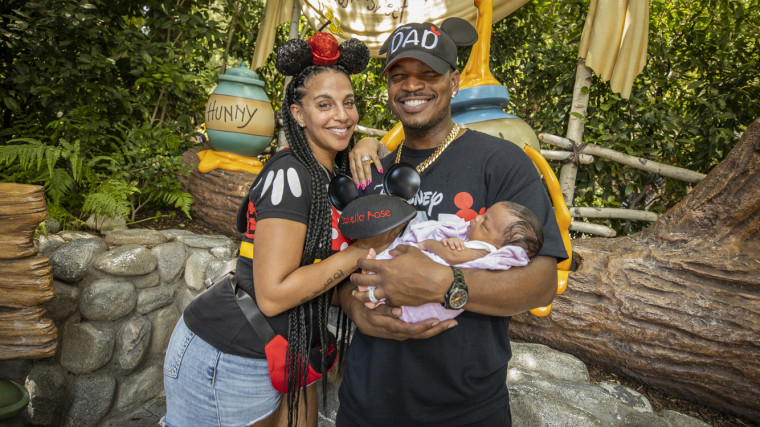 NE-YO And Crystal Renay Visit Disneyland Resort With Daughter Isabella Rose