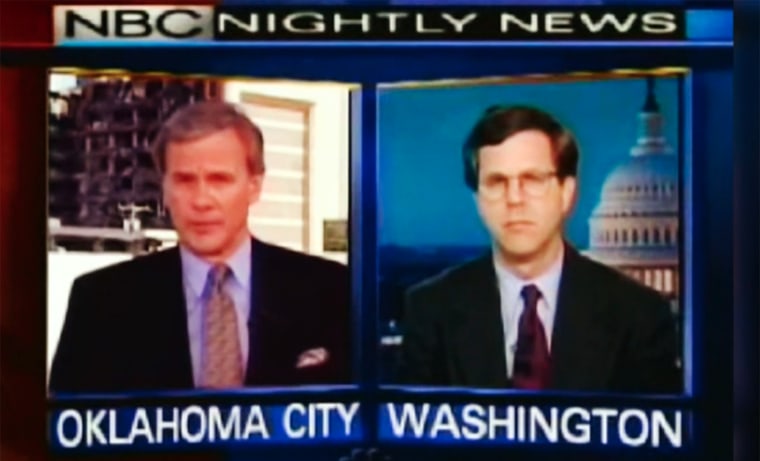 Pete Williams became known for covering some of the nation's biggest events during his 29-year career at NBC, including the bombing of a federal building in Oklahoma City in 1995 (above).