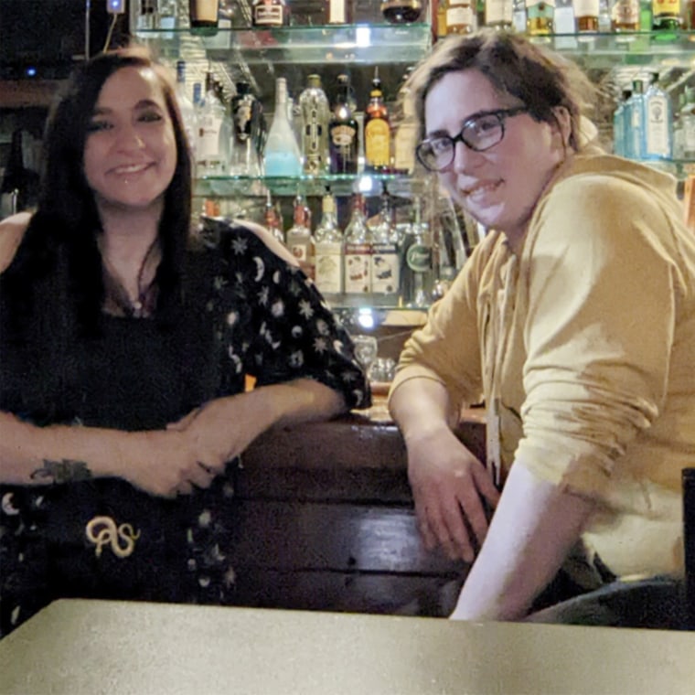 East Park Tavern employees Larah Moore and Jamie Campbell.