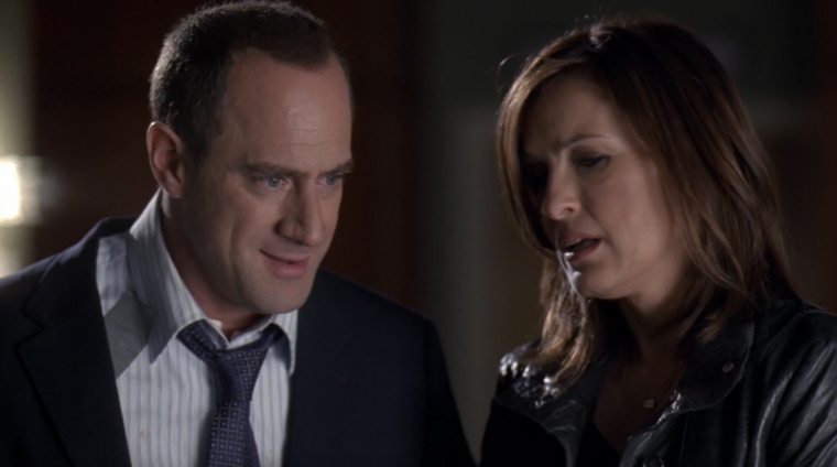 Chris Meloni as Elliot Stabler and Mariska Hargitay as Olivia Benson