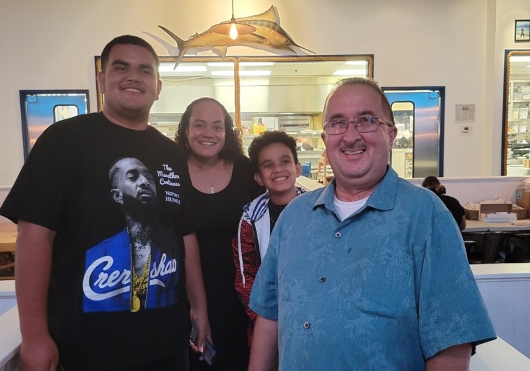 Sekope Sharits, 16, pictured with his parents Siu Ako and Kenneth Sharits, and his brother Mitieli, 11.