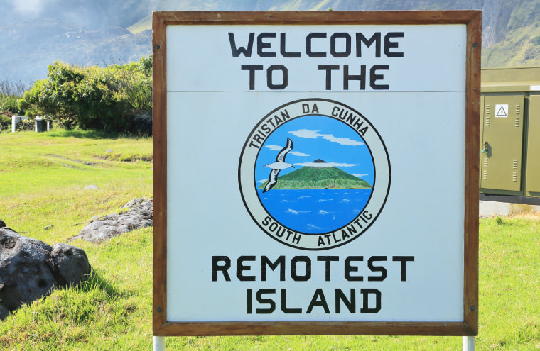 A sign on the island of Tristan da Cunha