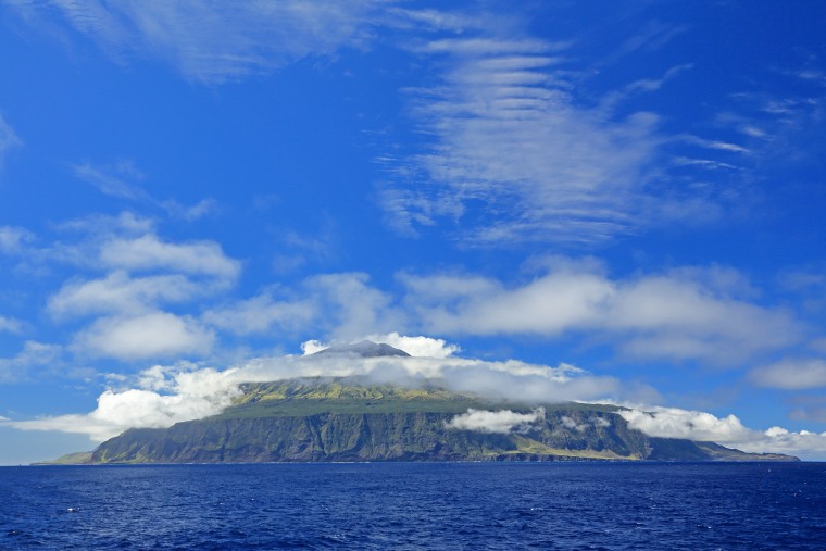 The island of Tristan da Cunha from the southern end.