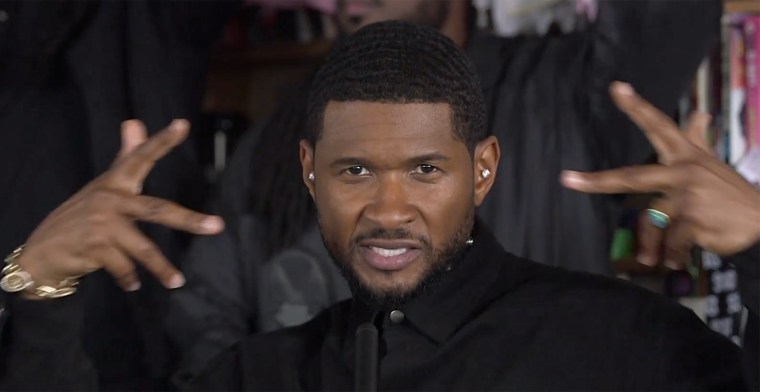Usher did this hand gesture in front of his face and widened it out to the sides of his face before performing his hit song, "Confessions," at his recent NPR Tiny Desk Concert.