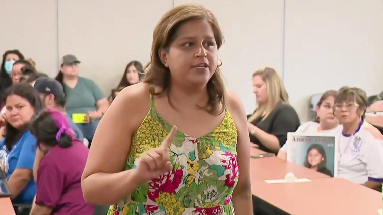 Uvalde parent Tina Quintanilla-Taylor, whose daughter survived the shooting, demanded answers about the absence of the district's police chief at a council meeting.