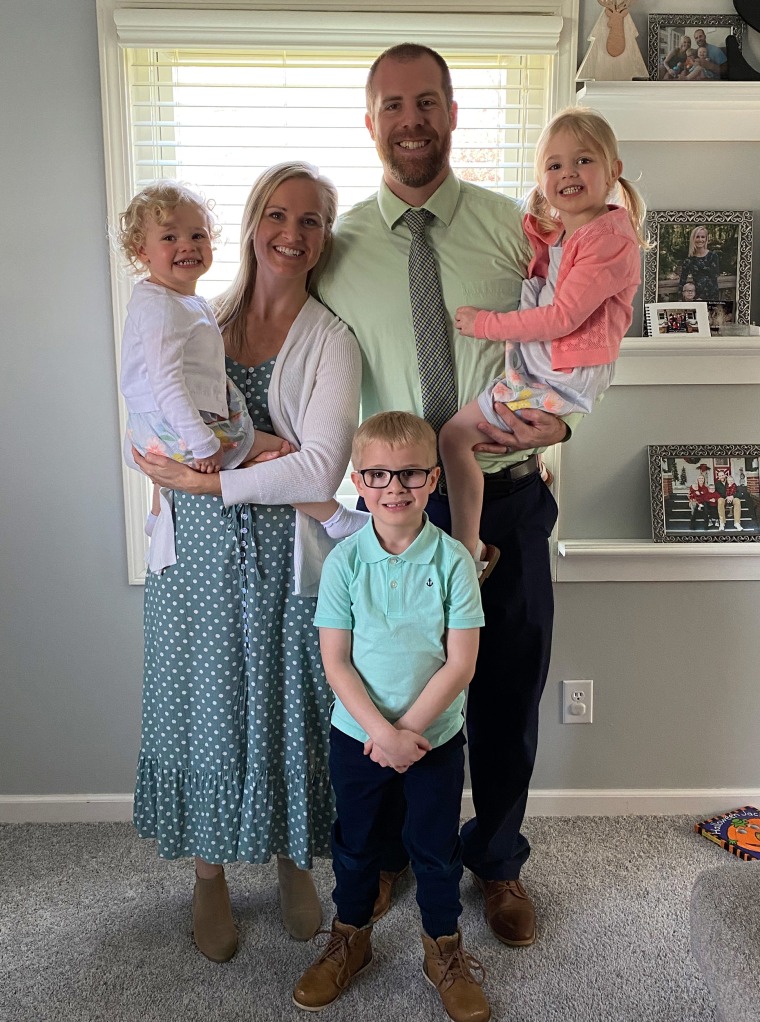 Jason Seaman pictured with his family on Easter 2022.