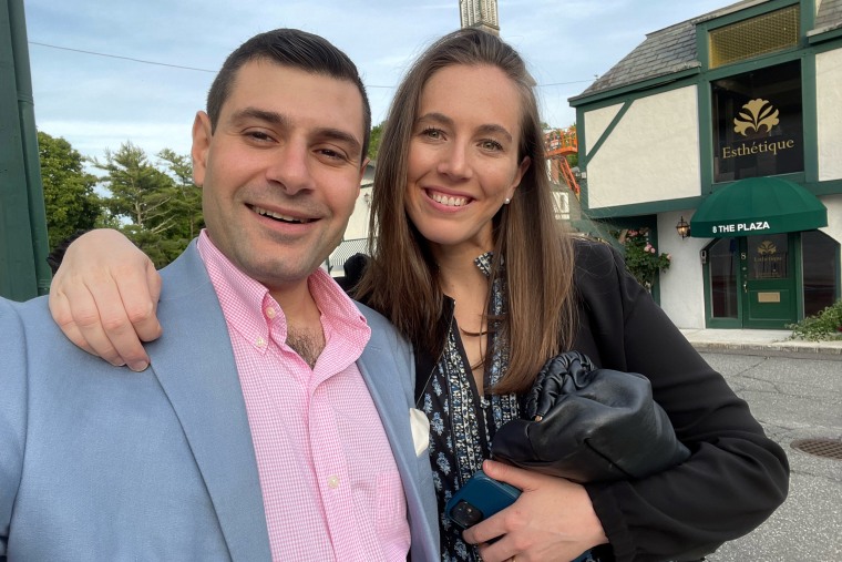 Jon Kostas with his fiancée.