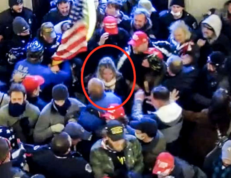 Katherine Schwab inside the Capitol on Jan. 6th. 