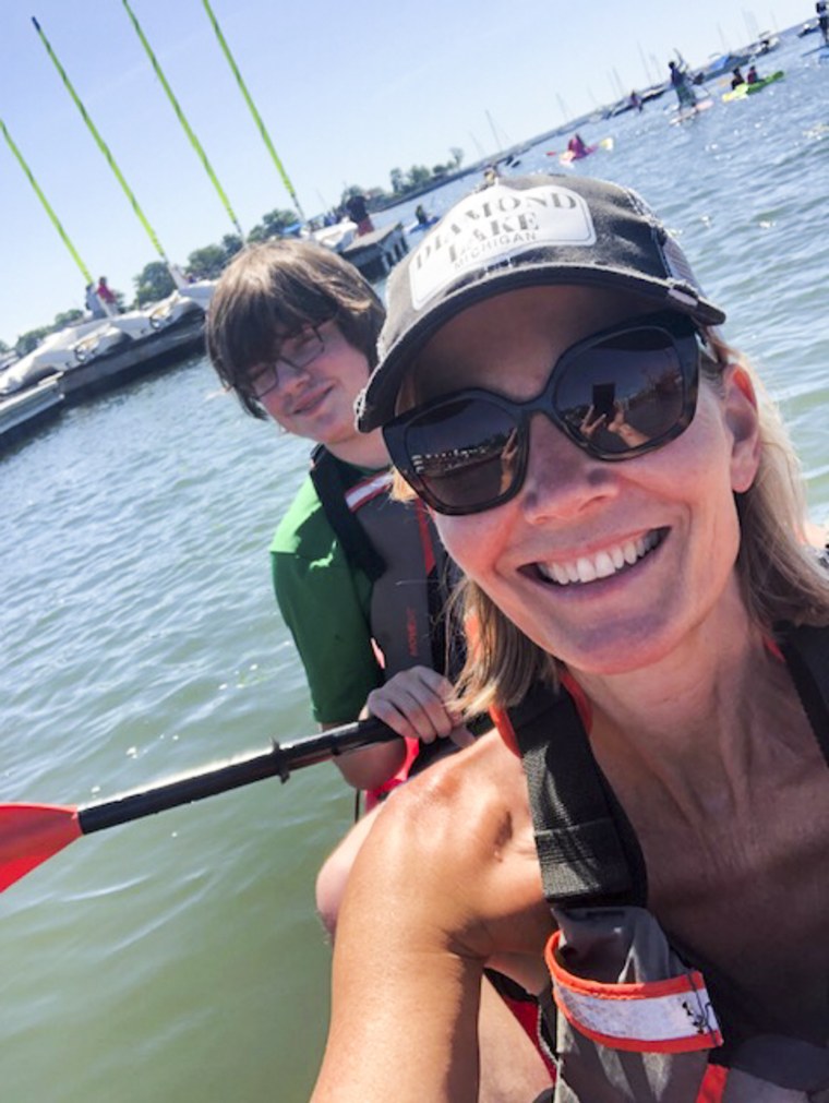 Kate Snow and her son, Zack who started college at Clark University this fall.