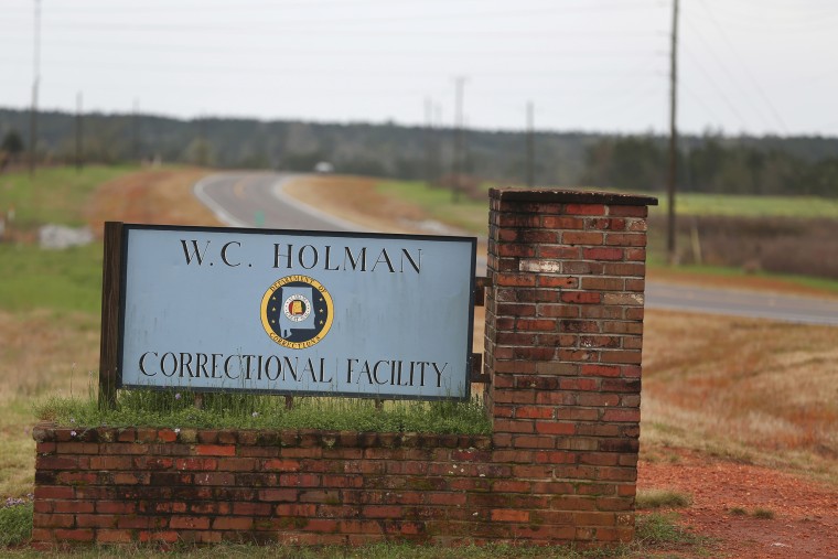 A sign for The William C. Holman Correctional Facility in Atmore, Ala., on March 12, 2016.
