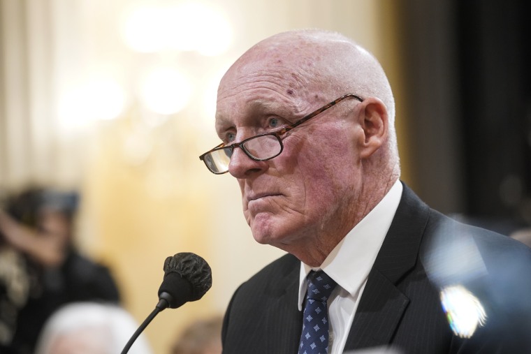 Rusty Bowers, Arizona House speaker, partakes in a hearing of the Select Committee to Investigate the January 6th Attack on the US Capitol on June 21, 2022.