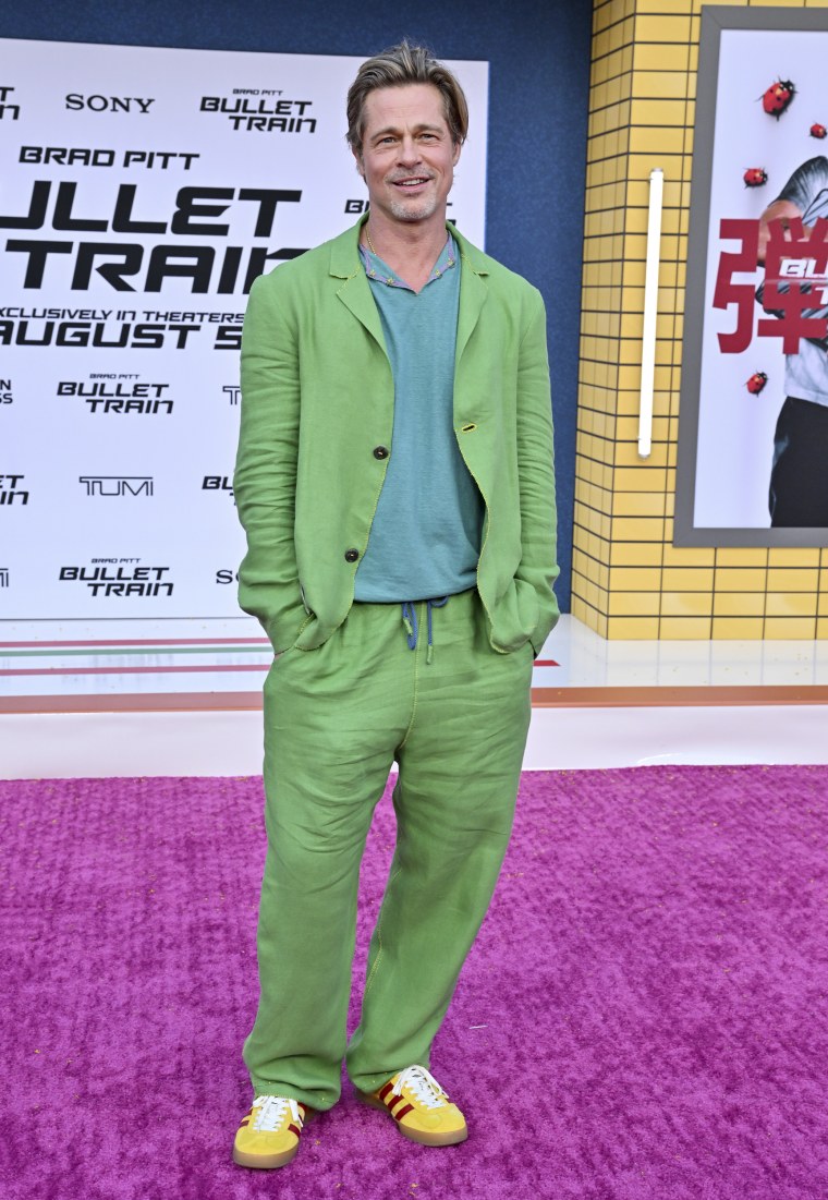 Image:  Brad Pitt attends the premiere of  "Bullet Train" on August 1, 2022 in Los Angeles, Calif.