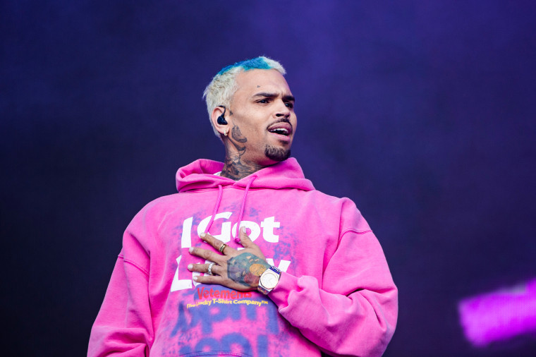 Chris Brown performs in London on July 1, 2022.