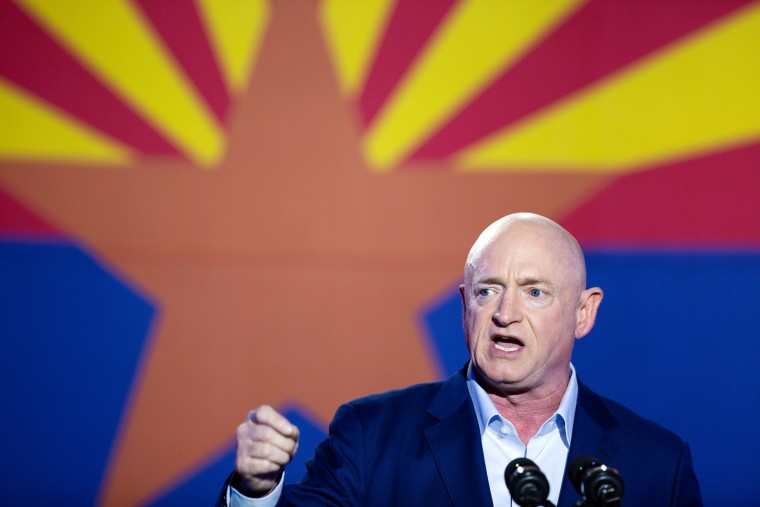 Image: Then-Democratic Senate candidate Mark Kelly in Tuscon, Ariz., in 2020.