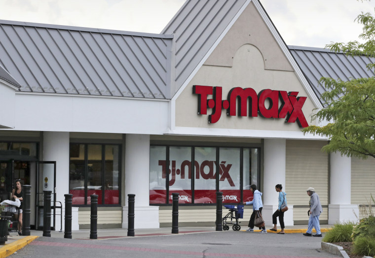 Shoppers enter a TJ Maxx store in Manchester, N.H., in 2019.