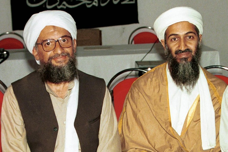 Ayman al-Zawahiri and Osama bin Laden in Afghanistan in 1998. 