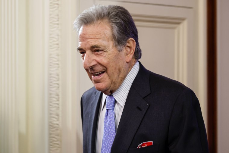 Paul Pelosi, husband of House Speaker Nancy Pelosi, D-Calif., arrives for a reception honoring Greek Prime Minister Kyriakos Mitsotakis and his wife Mareva Mitsotakis in the East Room of the White House on May 16, 2022.
