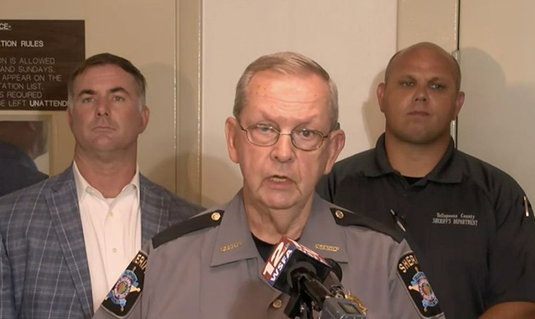 Image: Sheriff Jimmy Abbett of Tallapoosa County, Ala., at a press conference following the rescue of a 12-year-old girl who had managed to escape from captivity.
